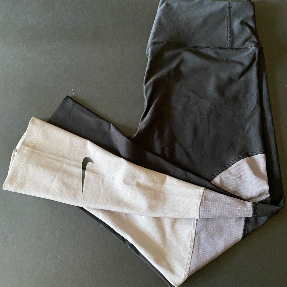 Nike Black and Gray Leggings